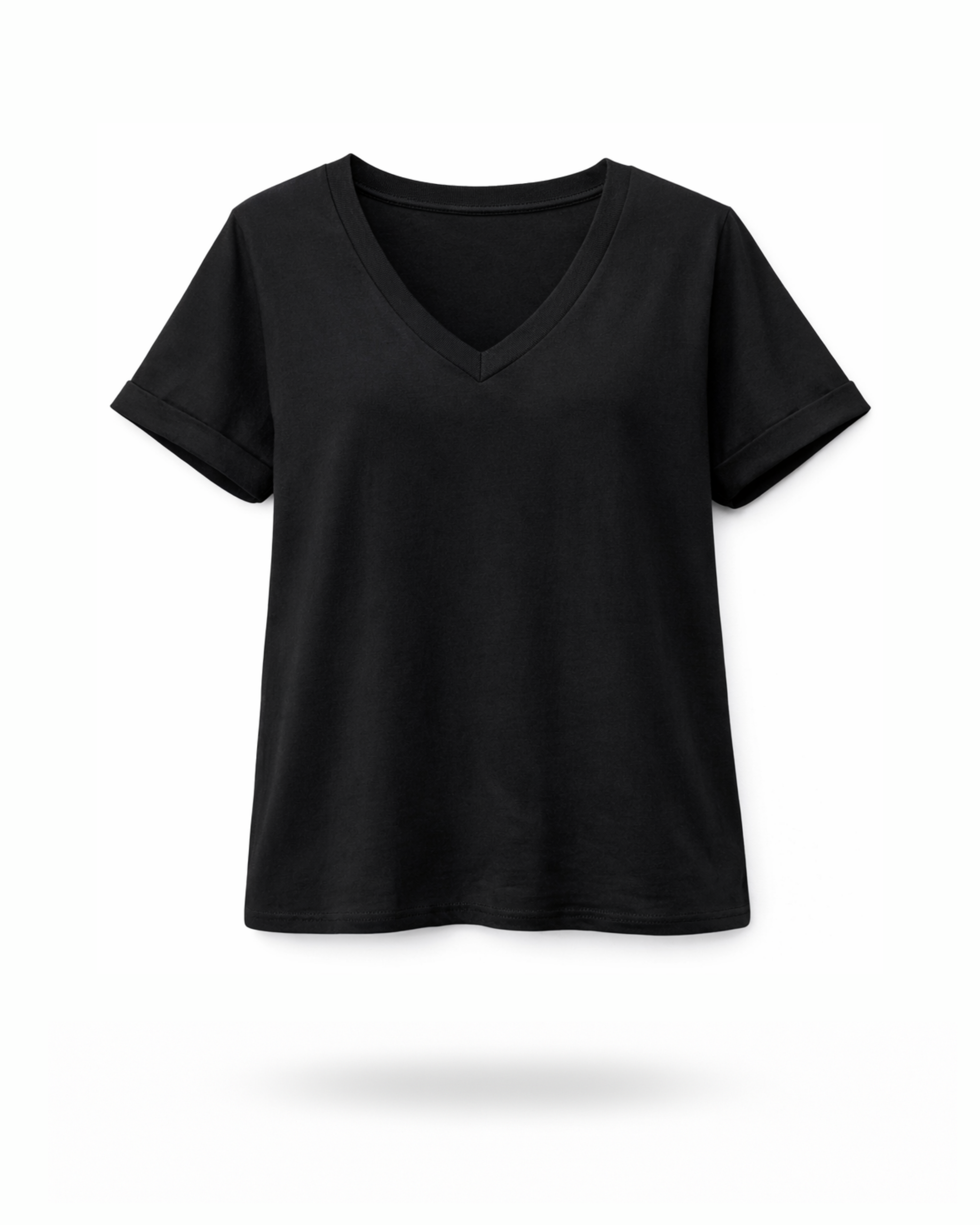 T-Shirt V-Ausschnitt Schwarz