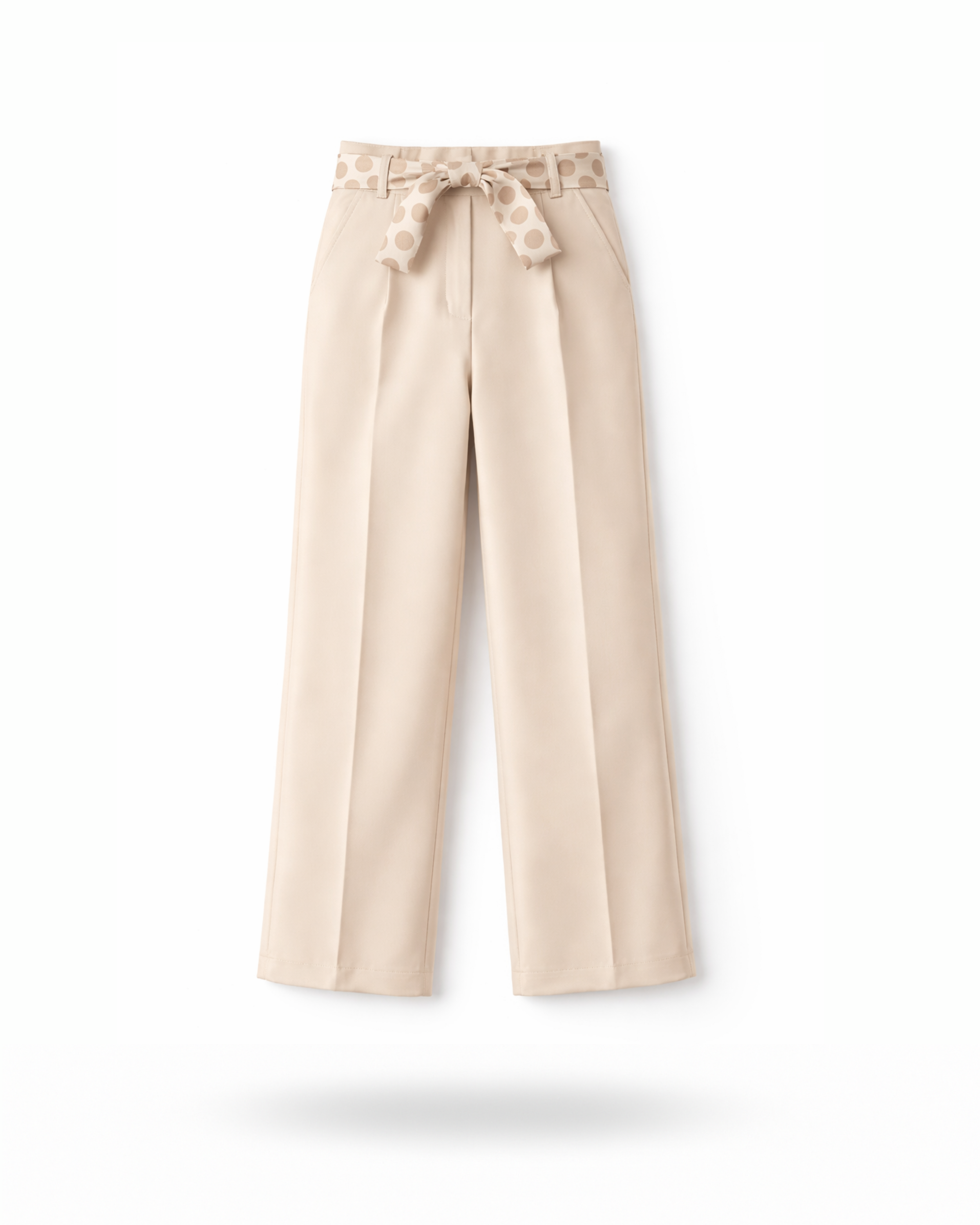 Weite Hose Points Beige