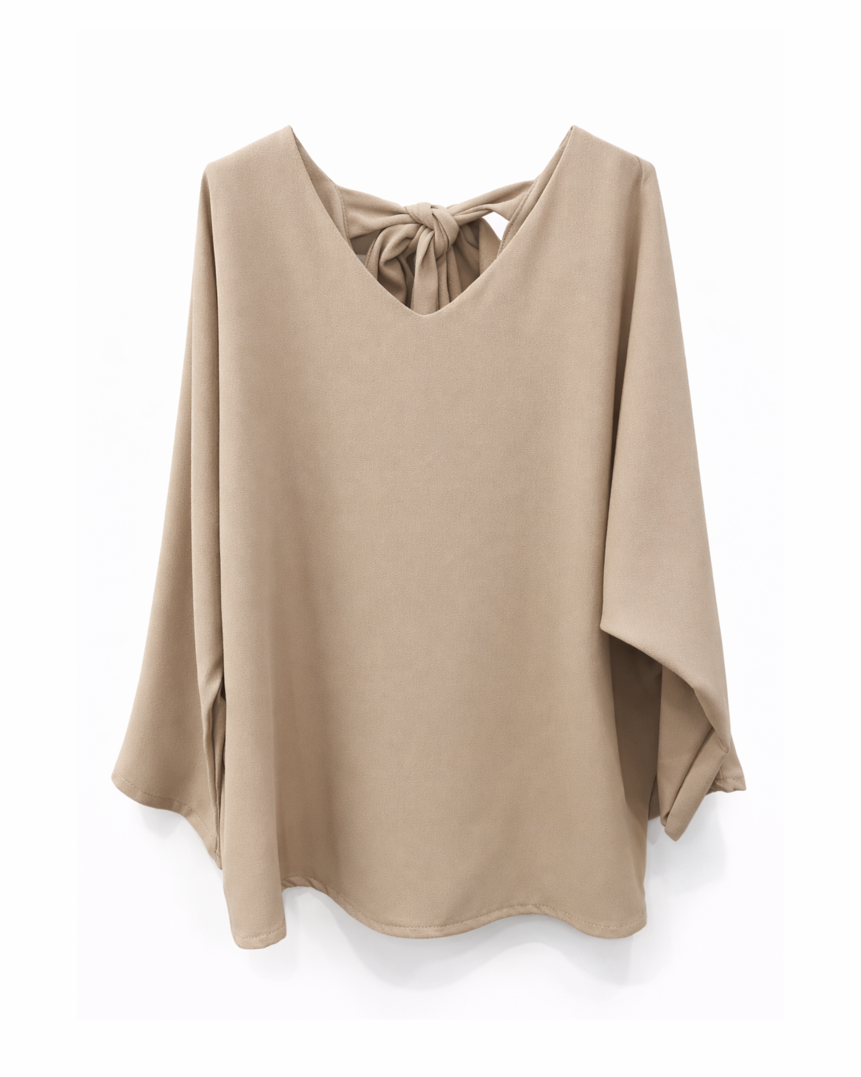 Shirt mit Schleife Beige