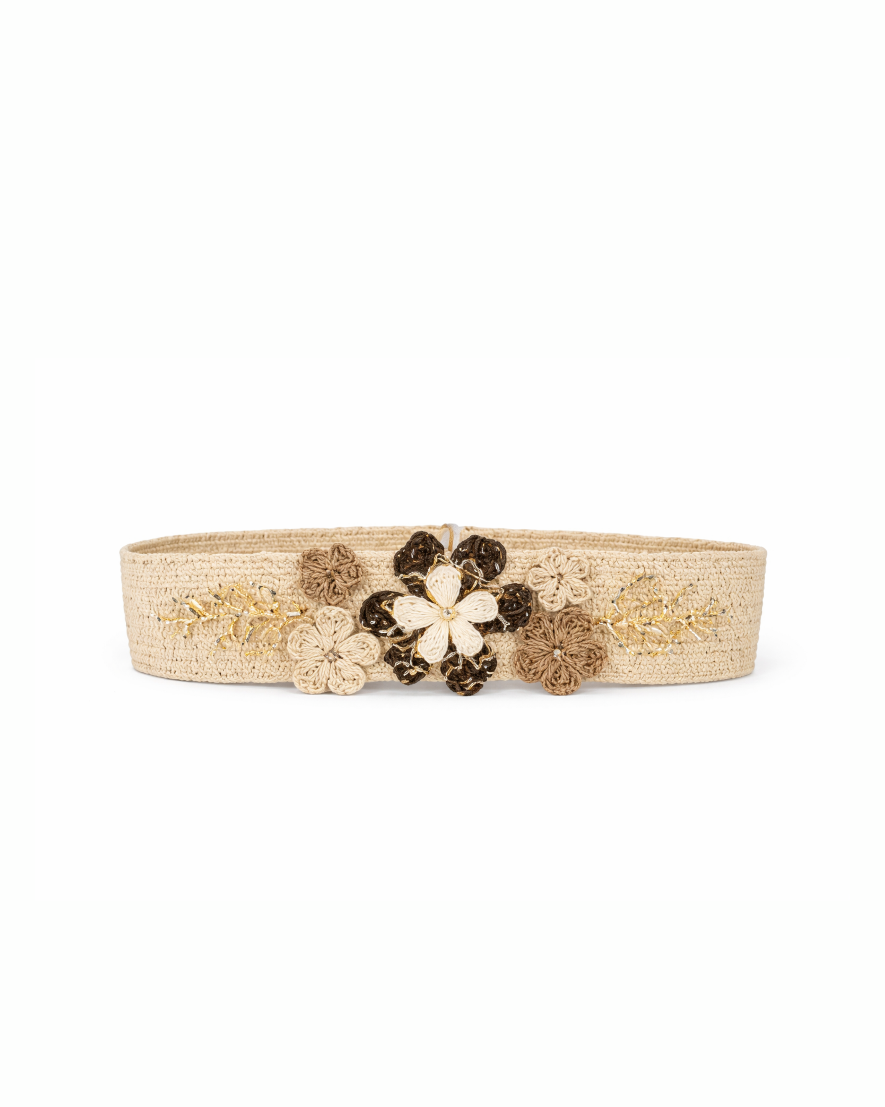 Gürtel Blumen Beige