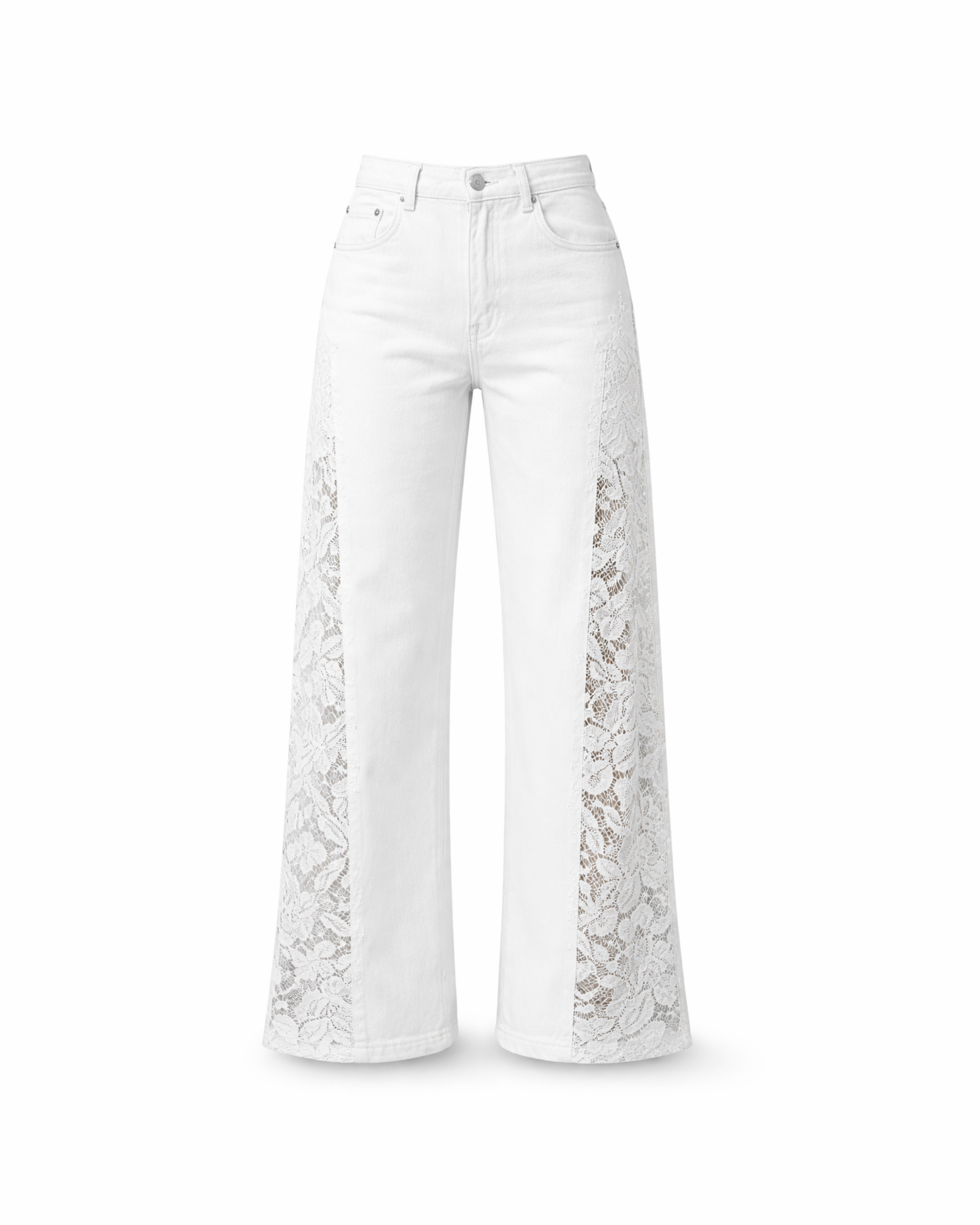 Jeans mit Spitze Weiß