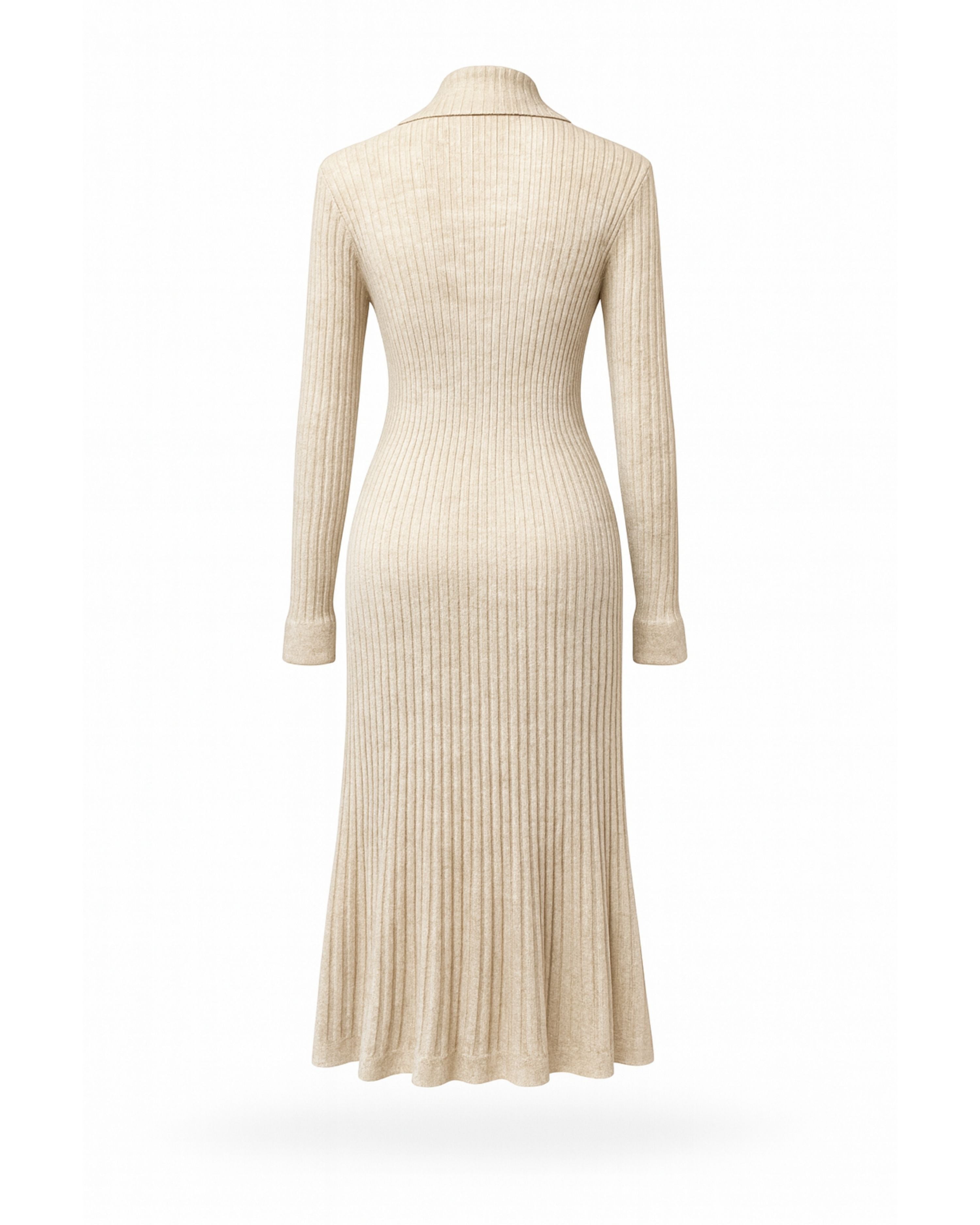 Rippstrick Kleid Damen langarm
Strickkleid Langarm tailliert