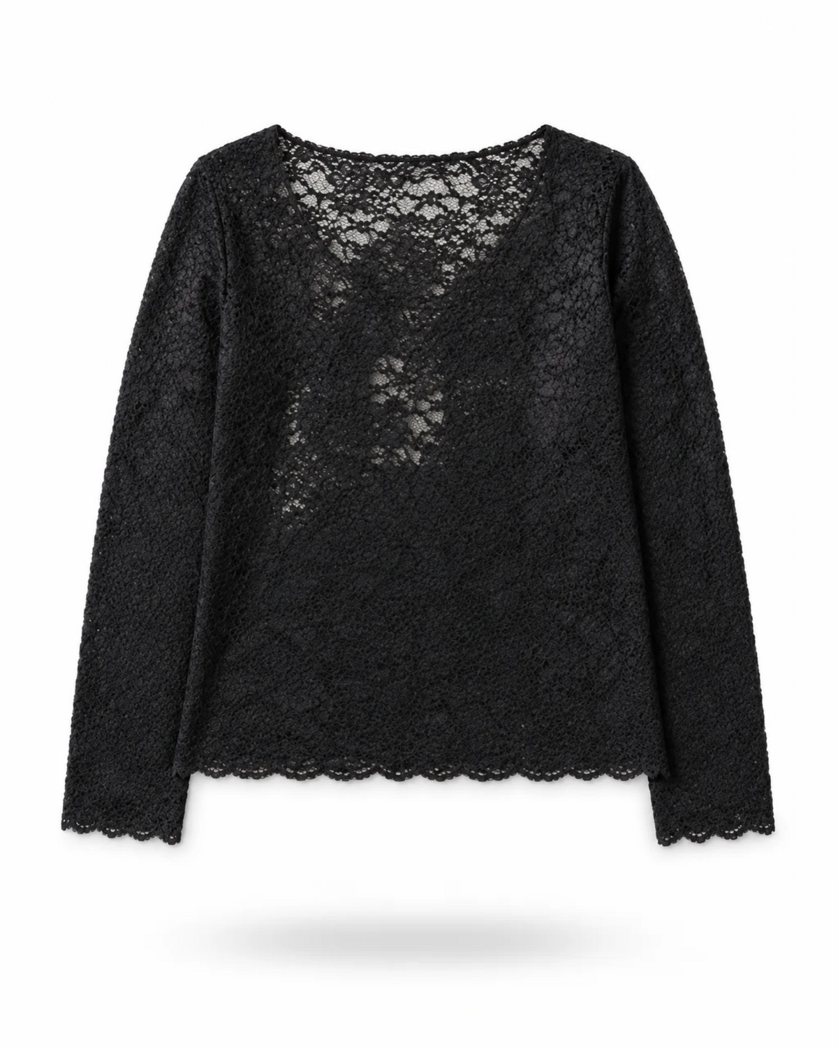 Spitzenshirt Schwarz