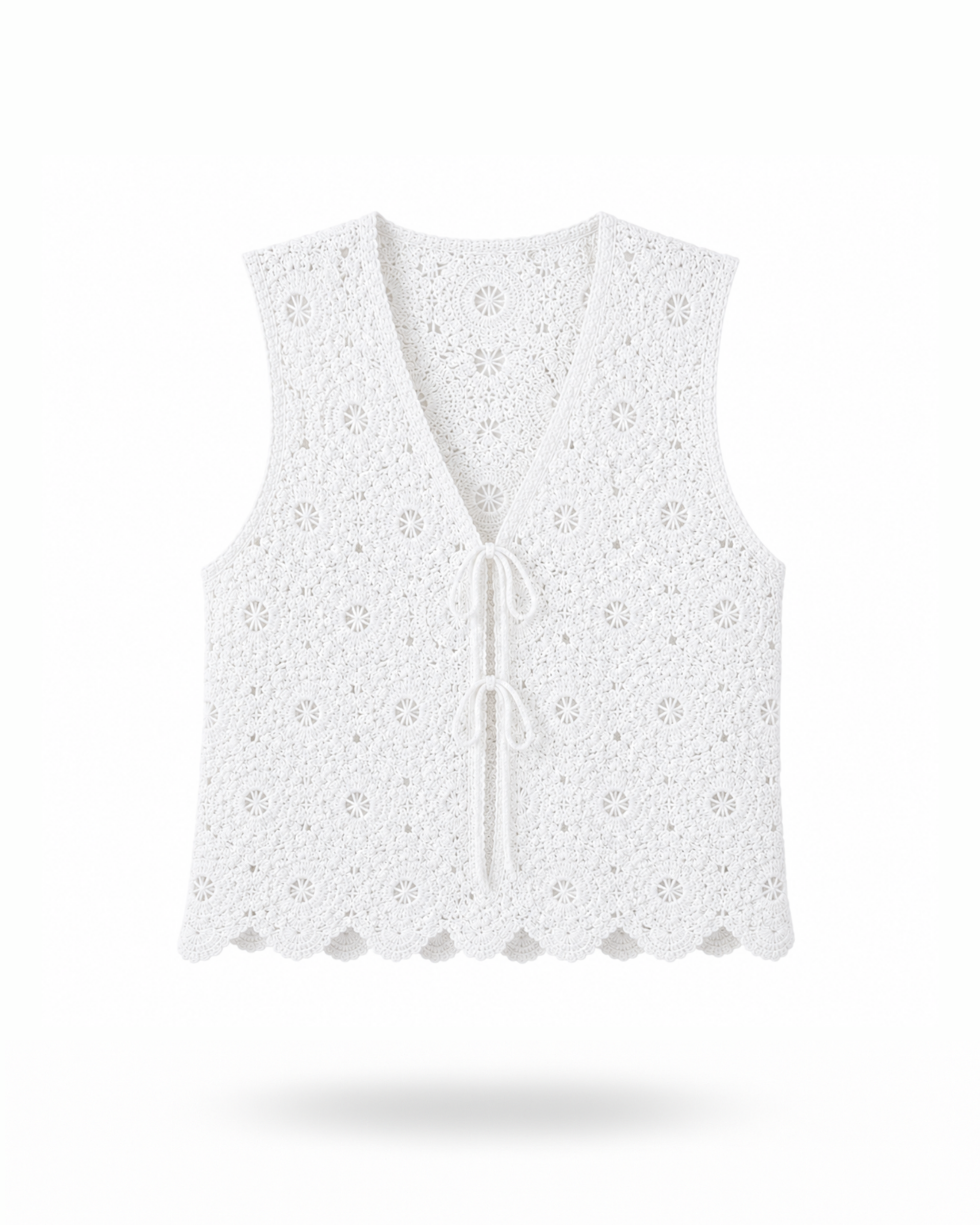 Boho Häckelweste Weiß
