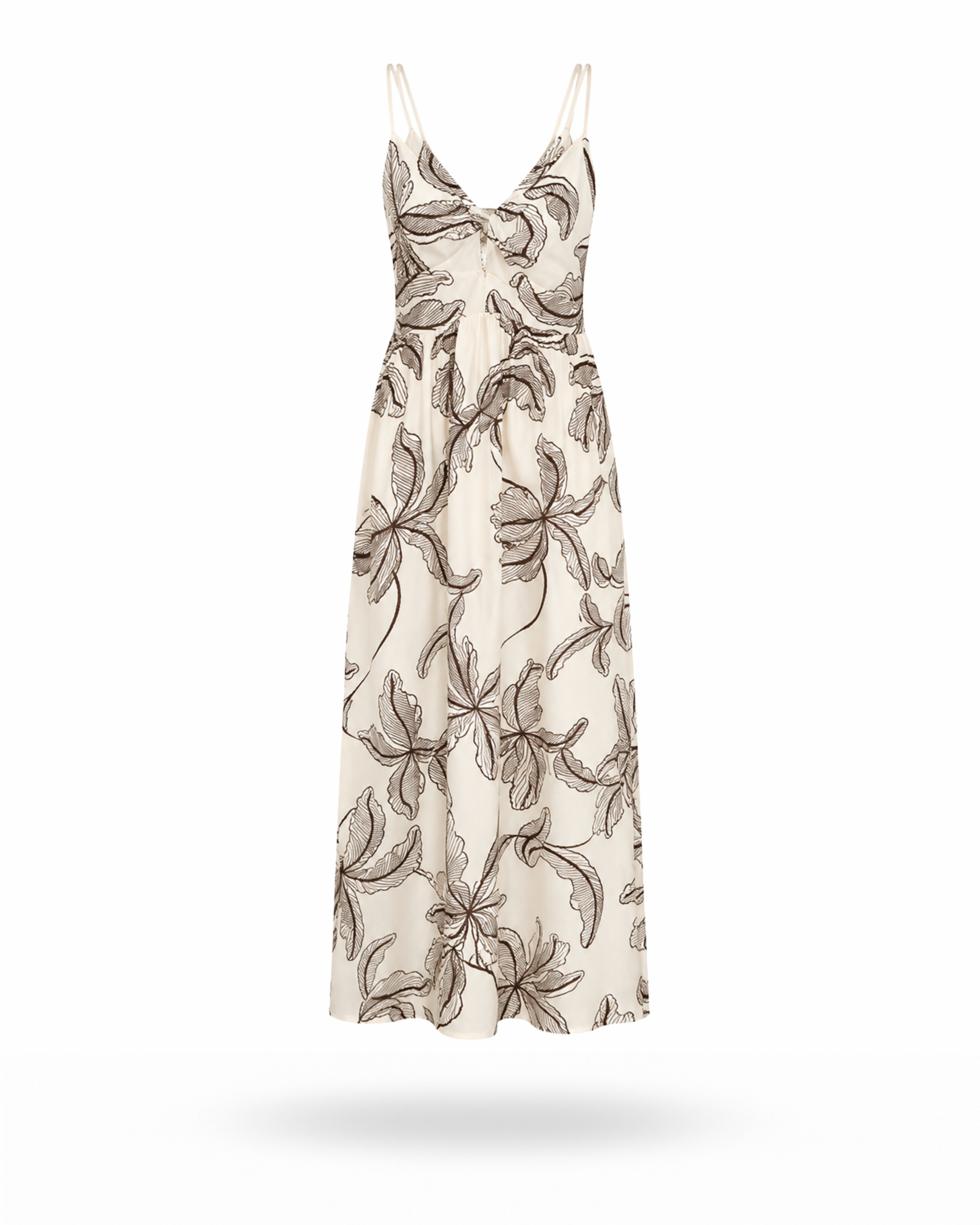 Boho Maxikleid Floral Beige/Braun