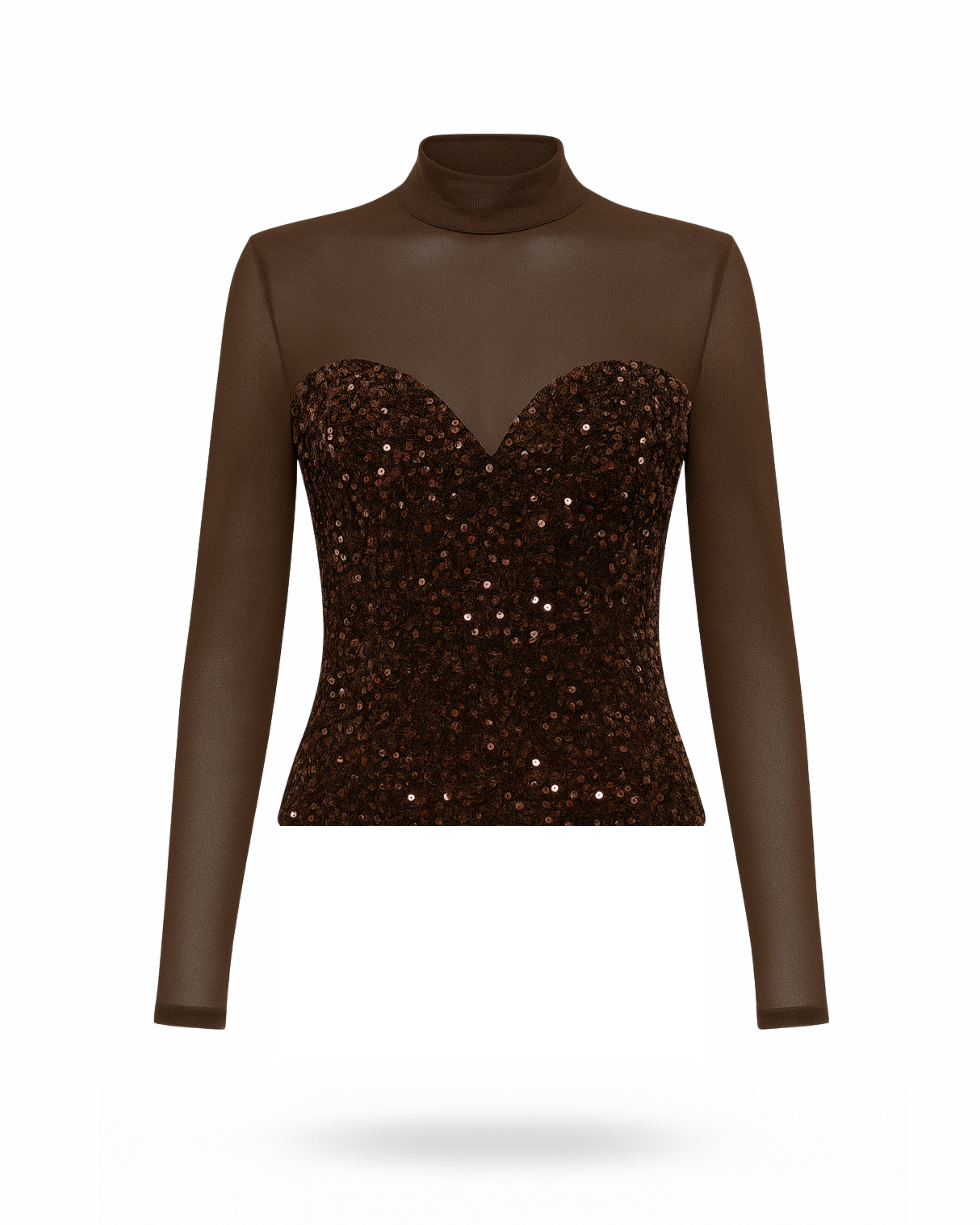 Pailletten Oberteil

Mesh Oberteil Damen

Stehkragen Top

Abendtop braun

Glitzer Oberteil Damen

Party Top Damen

Langarm Pailletten Shirt

Elegantes Oberteil Damen
Damen Oberteil mit leichtem Stehkragen und Pailletten

Langarm Mesh Top mit Glitzer und Herzausschnitt

Elegantes Pailletten Shirt für besondere Anlässe

Top mit transparenten Ärmeln und Pailletten Brust

Schimmerndes Party Oberteil in Braun

Stylishes Abendoutfit mit Pailletten Top

Hochwertiges Mesh-Pailletten Oberteil Damen

Glitzerndes Ober