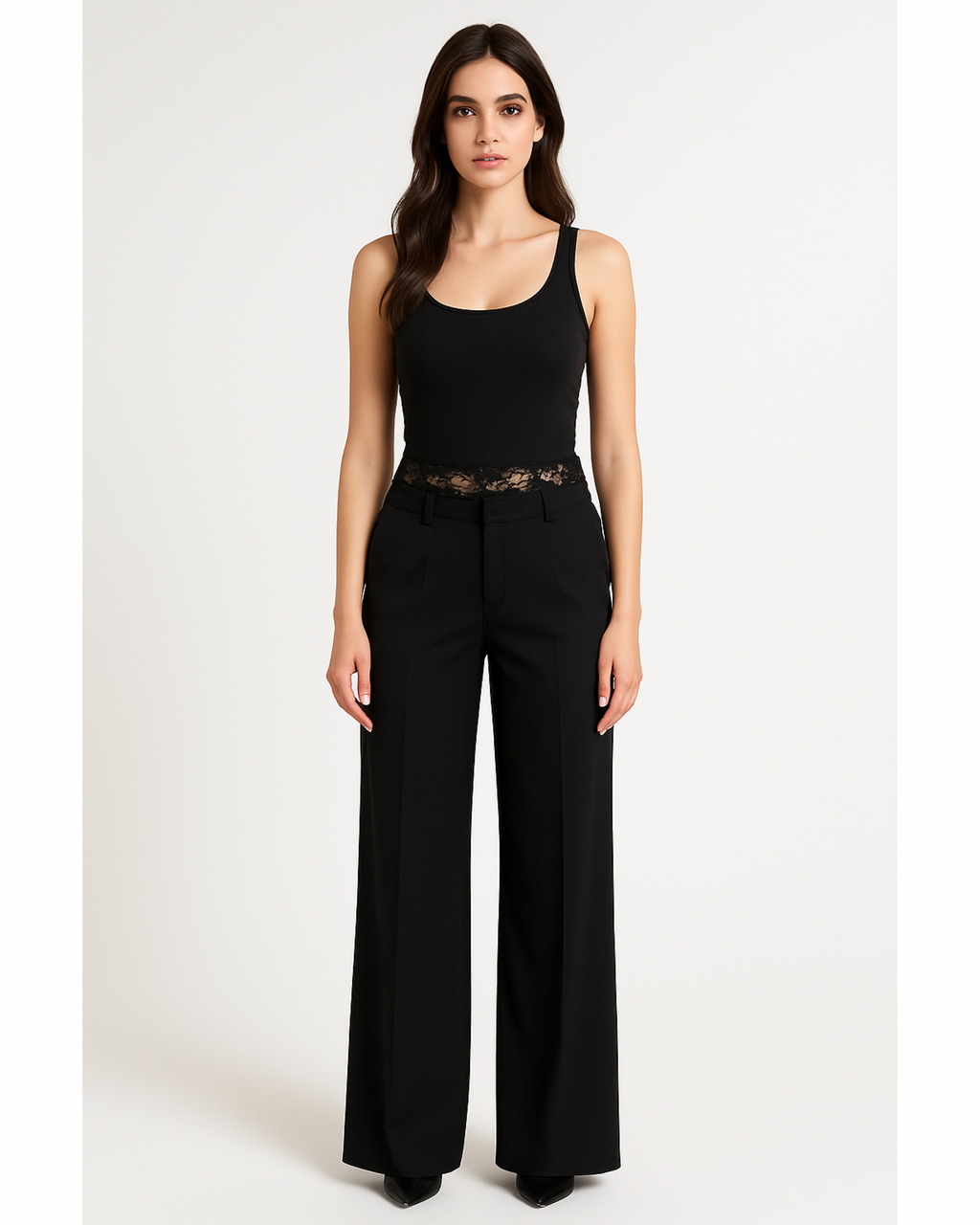 Lace Trim Pants

High Waist Lace Pants

Elegant Black Pants

Wide Leg Pants Women

Palazzo Pants Lace Waist

Black Dressy Pants

Italian Fashion Pants

Lace Waistband Trousers

Classy Women’s Pants

Chic Pants Black Women