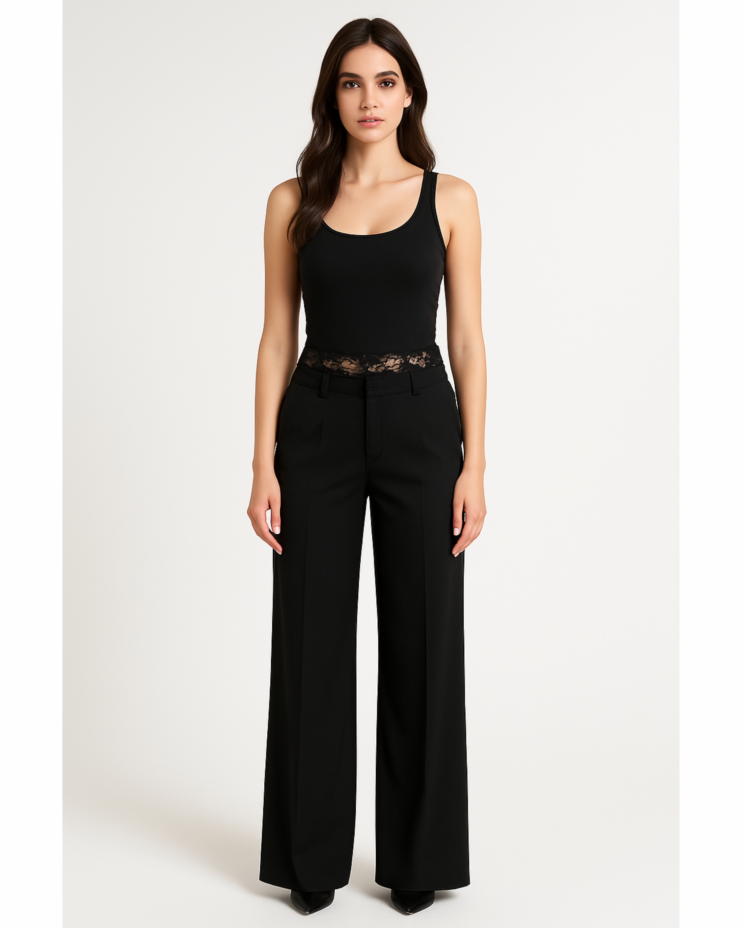 Lace Trim Pants

High Waist Lace Pants

Elegant Black Pants

Wide Leg Pants Women

Palazzo Pants Lace Waist

Black Dressy Pants

Italian Fashion Pants

Lace Waistband Trousers

Classy Women’s Pants

Chic Pants Black Women