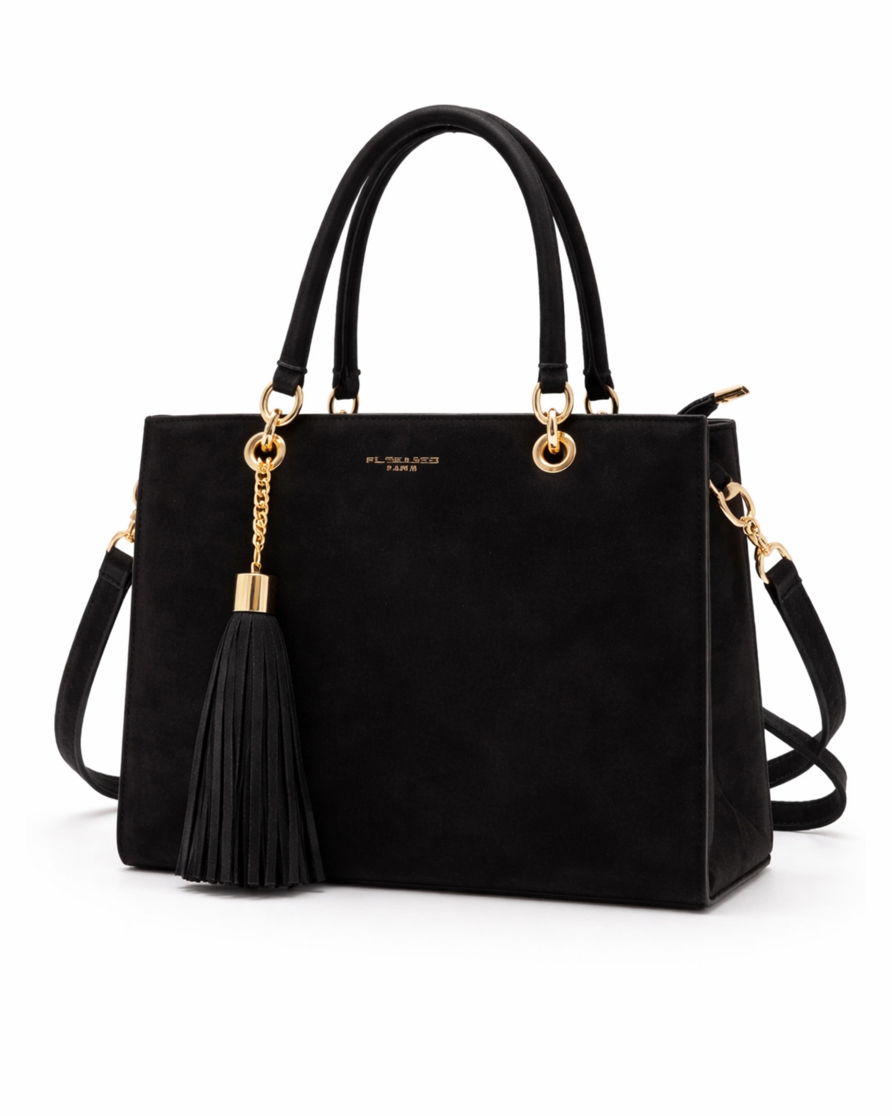 Damenhandtasche schwarz, schwarze Handtasche, Veloursleder Handtasche schwarz, Wildleder Tasche Damen schwarz, elegante Damenhandtasche, schwarze Schultertasche Damen, Handtasche mit Schulterriemen, Handtasche mit Tragehenkel, Tasche mit Quaste, Damen Tasche elegant, klassische Damenhandtasche, hochwertige Handtasche Damen, modische Handtasche schwarz, zeitlose Damen Tasche, schwarze Handtasche goldene Details, Damenhandtasche online kaufen, elegante Tasche für Alltag und Büro, Business Handtasche Damen, Ge