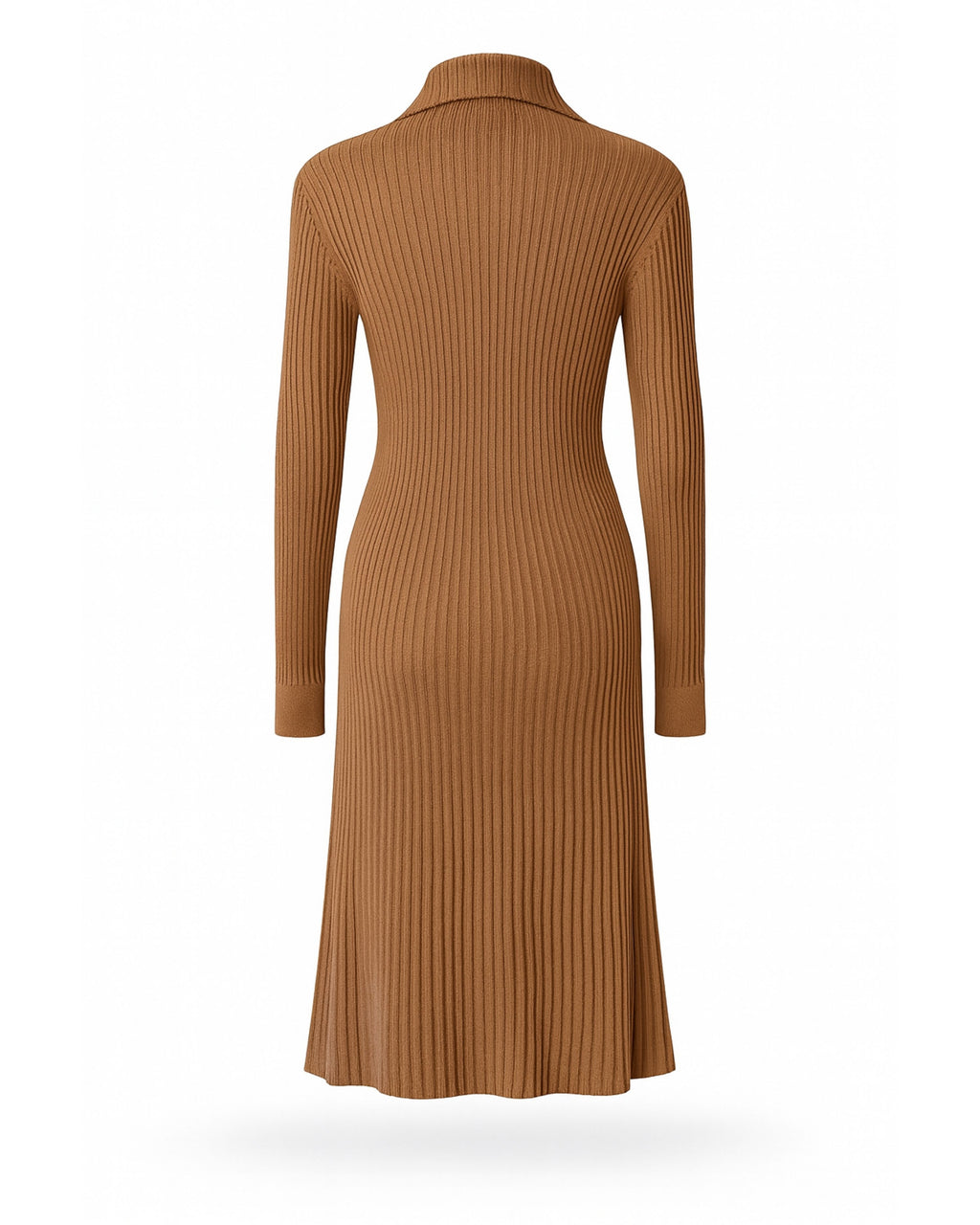 Strickkleid Rippstrick Braun