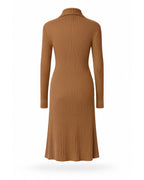 Strickkleid Rippstrick Braun