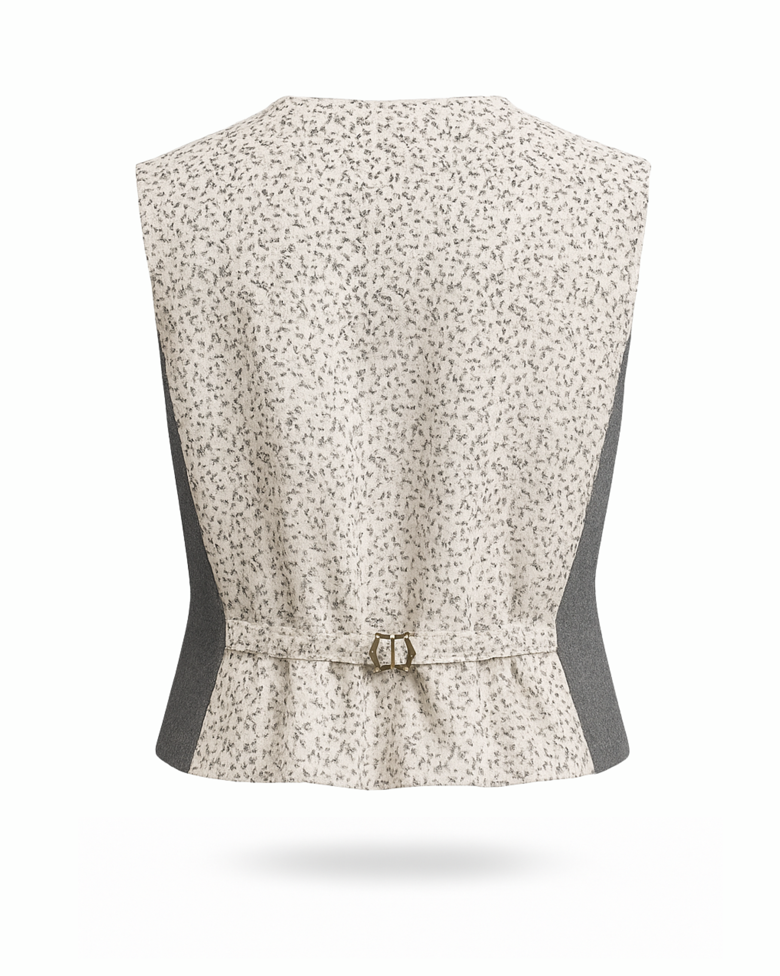 Tweed Weste Damen elegant grau

Fischgrät Weste für Damen Outfit

Damen Weste für Büro und Freizeit

Graue Weste mit Taschen Damen